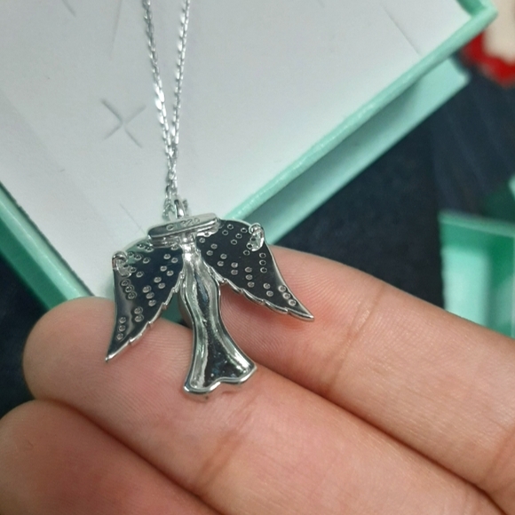 Angel Of The Night Cubic Zirconia Sterling Silver Necklace - Picture 6 of 10